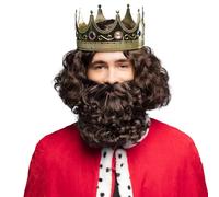 Boland - 85062 - Perruque Roi avec barbe pour adultes, coiffure en cheveux synthétiques pour une fête à thème ou le carnaval, accessoires pour costumes de carnaval