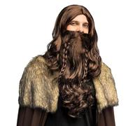 Boland 85104 - Perruque Viking Warrior avec barbe, coiffure viking en cheveux synthétiques pour carnaval et cosplay, accessoire pour costume de carnaval