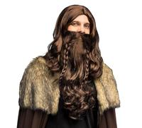 Boland 85104 - Perruque Viking Warrior avec barbe, coiffure viking en cheveux synthétiques pour le carnaval et le cosplay, accessoires pour costumes de carnaval