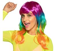 Boland Perruque Kandy 85702 mi‑longue fluo multicolore pour femme
