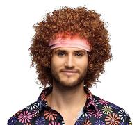 Boland Perruque Hippie-Groove cheveux synthétiques courts bouclés bandeau brun adulte