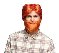 Boland Perruque 85736 Dude pour adultes - Cheveux synthétiques courts orange avec barbe