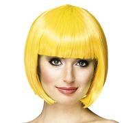 Boland 85895 - Perruque Cabaret, Jaune, mi-longue, Bob avec frange, Cheveux artificiels, Coiffure, Soirée à thème, Carnaval, Fête à thème, Costume