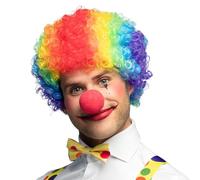 Boland 85926 - Perruque de clown colorée avec boucles, perruque bouclée pour costumes, cheveux synthétiques pour carnaval et soirée à thème
