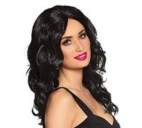 Boland Perruque Célébrité 86220 – cheveux longs, légères boucles – Noir