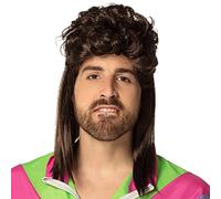 Boland 86385 - Perruque Proll Larry, Vokuhila, Brun, cheveux synthétiques, coiffure, unisexe, années 80, Flower-Power, Disco, Costume, Carnaval, Fête à thème