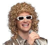Boland 86404 - Perruque adulte chanteur avec lunettes, cheveux synthétiques bouclés, coiffure, lunettes de fête, rock star, déguisement, carnaval, fête à thème