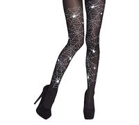 Boland Collants 87860 – Toiles d'araignée noir et blanc, bas nylon, costume, Halloween