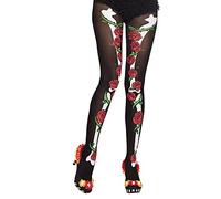 Boland 87899 Collants La Muerte pour Femme, Pantalon Extensible, Dia de Los Muertos, Bas en Nylon pour Carnaval, Halloween et fête à thème