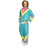 Boland 88544 - Survêtement années 80 avec poches, veste et pantalon, costume de camping, jogging, enterrement de vie de garçon, style rétro, athlète, costume de groupe, fête à thème, carnaval XXL Multicolore
