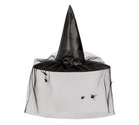 Boland 96985 - Chapeau de sorcière Esmeralda, pour Adulte, avec Voile, araignées et Roses, sorcière, Magicien, Halloween, Carnaval, fête à thème