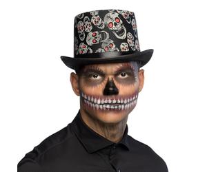 Boland 96997 Skull Blink Hat, One Size, Adult Men, Black, Skull, Skeleton, Halloween, Carnival, Theme Party