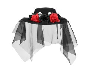Boland - 97089 - Chapeau Llorona avec voile pour déguisements, Halloween et Carnaval, Dia de los Muertos, jour de la mort Mexique