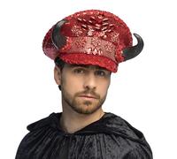 Boland 97093 - Chapeau de diable à paillettes, chapeau à cornes pour déguisements, Halloween, carnaval ou fêtes à thème, déguisement de diable