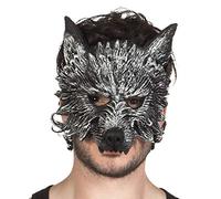 Boland 97516 Demi-masque de loup-garou pour adulte, gris, taille unique, 1 pièce