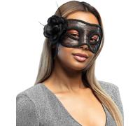 Boland 97528 - Masque oculaire en dentelle Mystique, noir, y, masque vénitien, déguisement de mascarade, Halloween, masque facial, fête de thème, carnaval, jeu de rôle