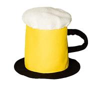 Boland 98996 - Chapeau Chope de bière, casquette en peluche, chapeau de bière avec anse, fête populaire, déguisement, carnaval, fête de carnaval, JGA