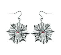 Boucles D'oreilles Métal Toile D'araignées Femme Halloween Argenté