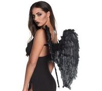 Boland ailes d'ange 65 cm plume/polyester noir Zwart G