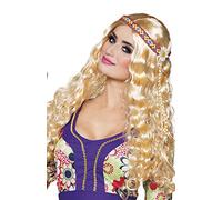 Boland B.V. Perruque ondulée Blonde avec Bandeau Hippie Femme - Blond - Taille Unique