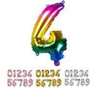 Boland - Ballon gonflable chiffre, taille 36 cm, arc-en-ciel, chiffre, ballon, hélium, anniversaire, anniversaire, anniversaire de vie, fête surprise, décoration