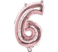 Ballon Chiffre 6 - Rue de la Fête - Rose Cuivré - Aluminium - 86 cm - Gonflable à l'hélium