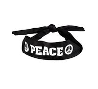 Boland Bandeau noir Hippie Peace pour adulte,Noir,Taille unique