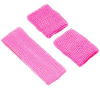 Lot de 3 bandeaux éponge rose fluo - Boland - Accessoire de déguisement adulte