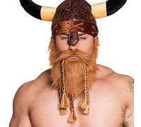 Barbe de Viking Rousse avec Tresses - NO NAME - Adulte - Homme - 25cm x 15cm - Marron