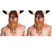 Boland - Barbe artificielle, Accessoire, Make-Up, Moustache, Accessoires pour carnaval, déguisements, fête à thème, JGA, Halloween (Lot de 2)