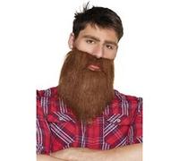 Boland - Barbe artificielle Hipster pour hommes - moustache - marron