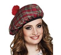 Boland - Barett Mrs. Tartan, élastique, casquette écossaise, chapeau, Écosse, Highlands, costume, carnaval, fête à thème