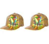 Boland - Basecap Holo, holographique, taille réglable, casquette, chapeau, casquette, rappeur, déguisement, fête foraine, carnaval (Lot de 2)