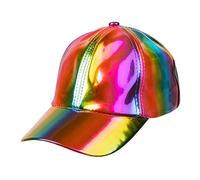 Boland - Basecap Holo, holographique, taille réglable, casquette, chapeau, casquette, rappeur, déguisement, fête foraine, carnaval, Arc-en-ciel