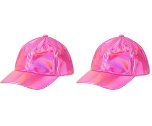 Boland - Basecap Holo, holographique, taille réglable, casquette, chapeau, casquette, rappeur, déguisement, fête foraine, carnaval (Lot de 2)