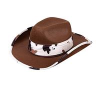 Chapeau de cowboy texan adulte - Marron - Bandeau impression peau de vache tachetée