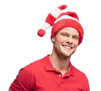 Boland 13304 - Bonnet de Père Noël en peluche avec pompon, elfes, Père Noël, Santa Claus