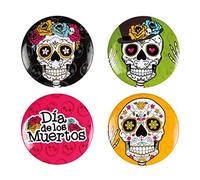 Boland- Boutons Día de Los Muerto, 10201658, Multicolore, Taille Unique