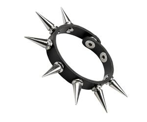 Boland - Bracelet Spike de Luxe | Aspect cuir avec clous, bijou fantaisie pour costume, Carnaval, soirée à thème, biker