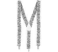 Boland - Bretelles avec paillettes, longueur totale 75 cm avec clips métalliques, porte-pantalon, accessoire de costume pour carnaval, fête à thème ou JGA