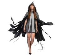 Boland Cape 71008 – Cape fantôme à franges 150 cm adulte avec capuche Noir G