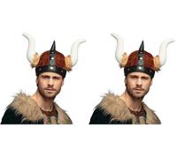 Boland - Casque Viking, Coiffe en matière souple, accessoire de déguisement, pour carnaval ou fête à thème (Lot de 2)