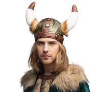 Boland - Casque Viking, Coiffe en matière souple, accessoire de déguisement, pour carnaval ou fête à thème, Brown And Brass (Lot de 2)