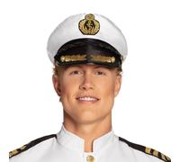Boland - Casquette de capitaine Admiral Edward, 59 cm | Casquette avec cordon et ancre pour costumes de capitaine, carnaval et soirée à thème, uniforme, professionnel