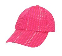 Boland - 01467 - Casquette avec paillettes, brille sous la lumière noire, casquette pour carnaval, soirée à thème, festival, Rose Fluo