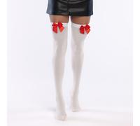 Boland CAT015 - Collant Bas Blanc avec Noeud Rouge