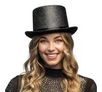 Boland Chapeau cylindrique brillant, bord plat, carnaval, Halloween, fête à thème, costume, accessoire, théâtre, déguisement