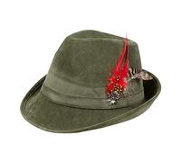 Boland Chapeau de champion de chasse - Chapeau alpin vert avec edelweiss et plumes - Couvre-chef traditionnel tyrolien pour festivals folkloriques, fête de la bière et déguisement