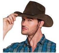 Boland 04351 - Chapeau Utah pour adultes, similicuir, marron foncé, chapeau de cowboy, chapeau western, cowboy, ranger, far west, fête à thème, carnaval