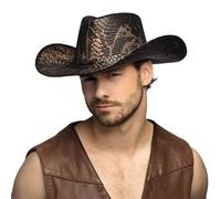 CHAPEAU DE COWBOY PEAU SERPENT COBRA ADULTE
